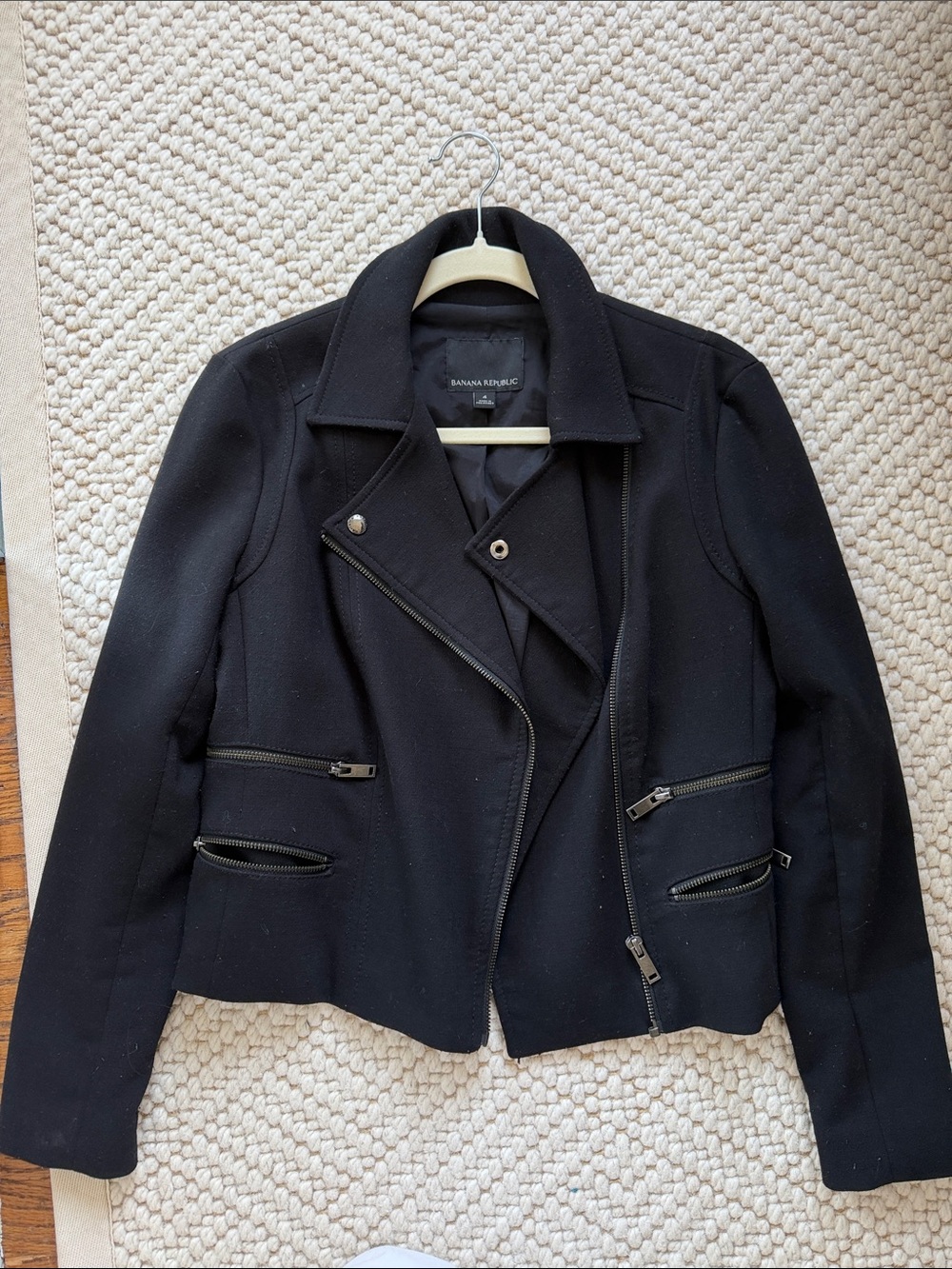 Banana Republic Black Asymmetric Zip Moto Jacket